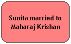Rounded Rectangle: Sunita married to Maharaj Krishan
