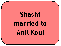 Rounded Rectangle: Shashi married to Anil Koul
