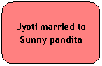 Rounded Rectangle: Jyoti married to Sunny pandita
