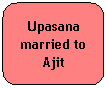 Rounded Rectangle: Upasana married to Ajit
