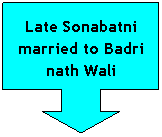 Down Arrow Callout: Late Sonabatni married to Badri nath Wali
